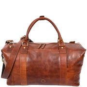 Genuine Leather Overnight Weekend Duffle Bag Travel Holdall A500 Cognac 1