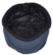 Genuine Navy Leather Flat Cap English Granddad Baker-boy Hat Arthur