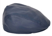 Genuine Navy Leather Flat Cap English Granddad Baker-boy Hat Arthur