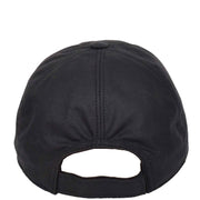 Waterproof Cotton Baseball Cap with Genuine Leather Peak and Adjustable Strap A19 Black-4