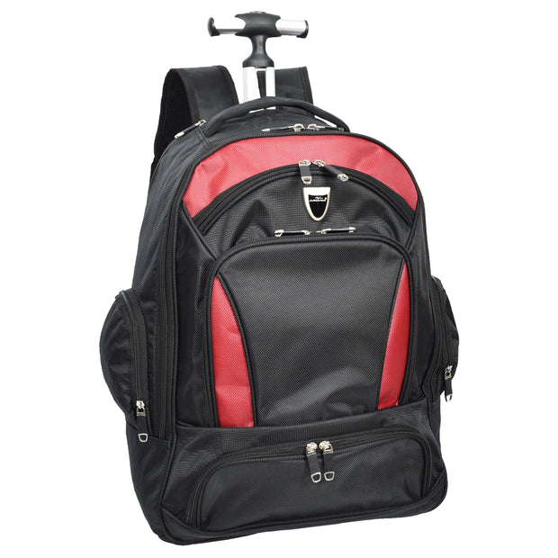 Rolling Backpack on Wheels Cabin Size Multi-use Travel Rucksack Wanaka Red