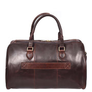 Premium Leather Holdall Carry-on Size Weekender Sports Travel Duffle Bag A47 Brown