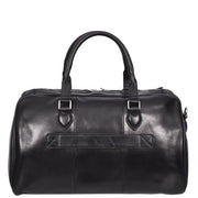 Premium Leather Holdall Carry-on Size Weekender Sports Travel Duffle Bag A47 Black