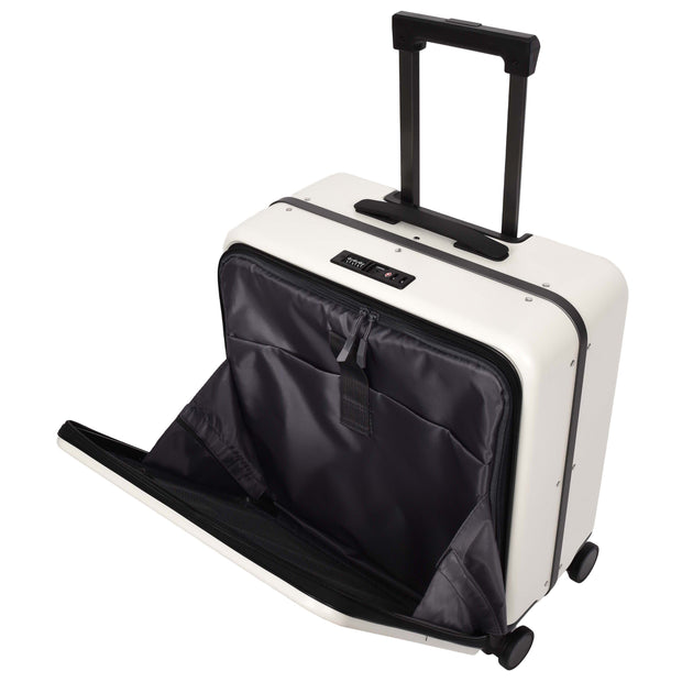 Pilot Case Hard PC Laptop Bag 4 Wheels Business Travel Luggage Scoot Off White-4