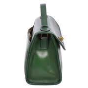 Womens Smooth Leather Crossbody Bag Casual Outgoing Top Handle Handbag A029 Green-4