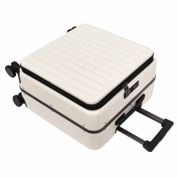 Pilot Case Hard PC Laptop Bag 4 Wheels Business Travel Luggage Scoot Off White-7