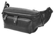 Real Leather Waist Pack Mobile Money Multiple Pockets Bum Bag Travel Pouch AY18 Black-8