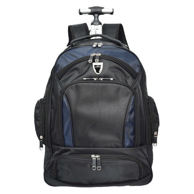 Rolling Backpack on Wheels Cabin Size Multi-use Travel Rucksack Wanaka Navy