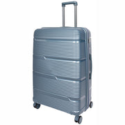 Expandable Hard Shell Luggage PP 8 Wheels Suitcases TSA Lock Travel Bags Titan Blue large-1