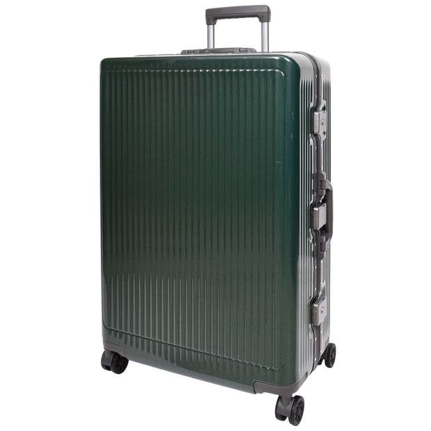 Hard side Spinner Luggage 8 Wheels Dual TSA Latch Metal Frame Suitcases Metatron Green large-1