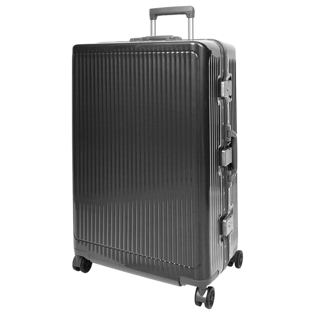 Hard side Spinner Luggage 8 Wheels Dual TSA Latch Metal Frame Suitcases Metatron Black large-1