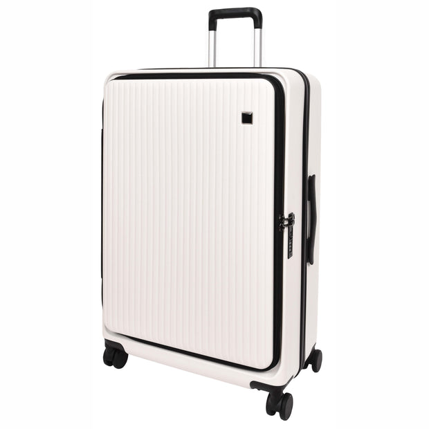 8 Wheel Luggage Expandable ABS Hard side TSA Lock Suitcases Travel Bags Voyager White large-1