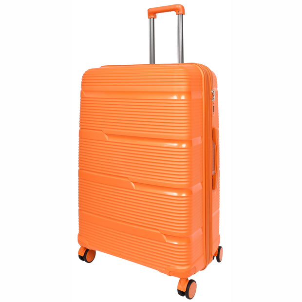 Expandable Hard Shell Luggage PP 8 Wheels Suitcases TSA Lock Travel Bags Titan Orange large-1