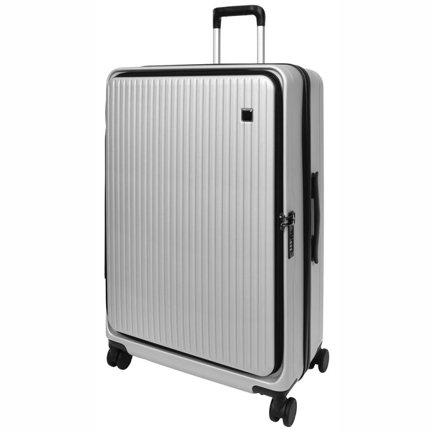 8 Wheel Luggage Expandable ABS Hard side TSA Lock Suitcases Travel Bags Voyager Silver large-1