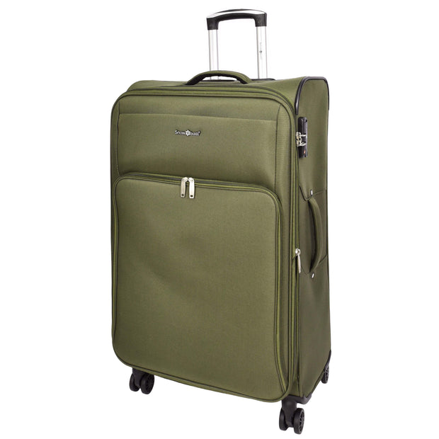 Ultra Lightweight Suitcases Expandable Soft 8 Wheel Luggage Travel Bags Cuba Khaki large-1