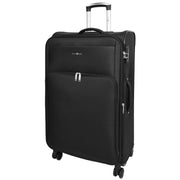 Ultra Lightweight Suitcases Expandable Soft 8 Wheel Luggage Travel Bags Cuba Black large -1