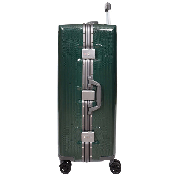 Hard side Spinner Luggage 8 Wheels Dual TSA Latch Metal Frame Suitcases Metatron Green large-2