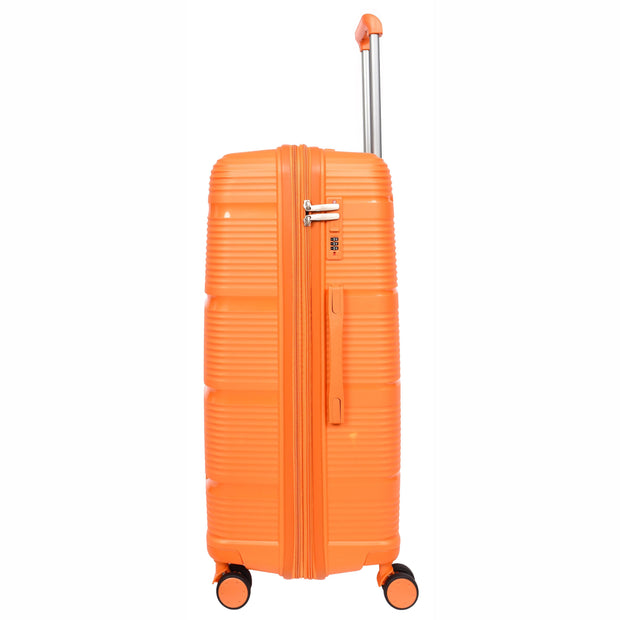 Expandable Hard Shell Luggage PP 8 Wheels Suitcases TSA Lock Travel Bags Titan Orange large-2