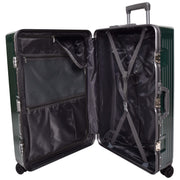 Hard side Spinner Luggage 8 Wheels Dual TSA Latch Metal Frame Suitcases Metatron Green large-4