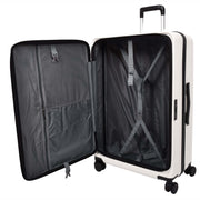 8 Wheel Luggage Expandable ABS Hard side TSA Lock Suitcases Travel Bags Voyager White large-4