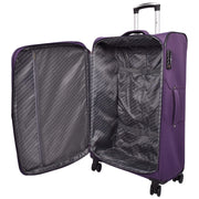 Ultra Lightweight Suitcases Expandable Soft 8 Wheel Luggage Travel Bags Cuba Purple large-4