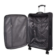 Ultra Lightweight Suitcases Expandable Soft 8 Wheel Luggage Travel Bags Cuba Black large-4