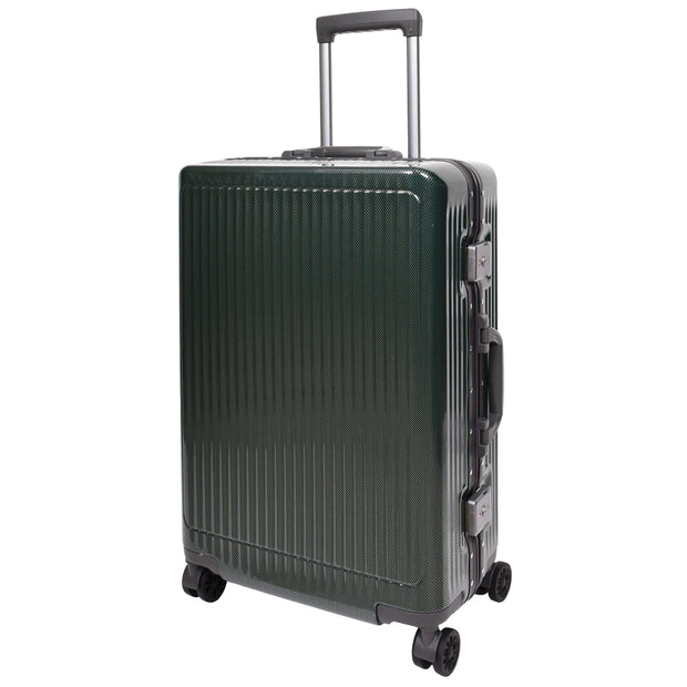 Hard side Spinner Luggage 8 Wheels Dual TSA Latch Metal Frame Suitcases Metatron Green medium-1