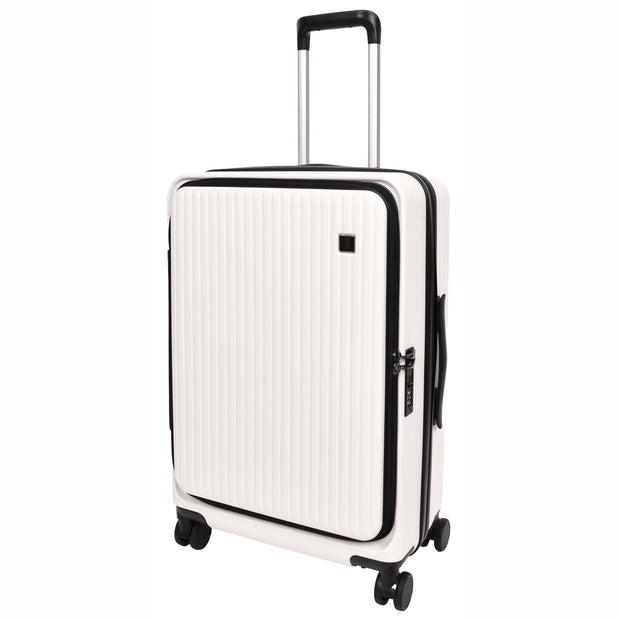 8 Wheel Luggage Expandable ABS Hard side TSA Lock Suitcases Travel Bags Voyager White medium-1