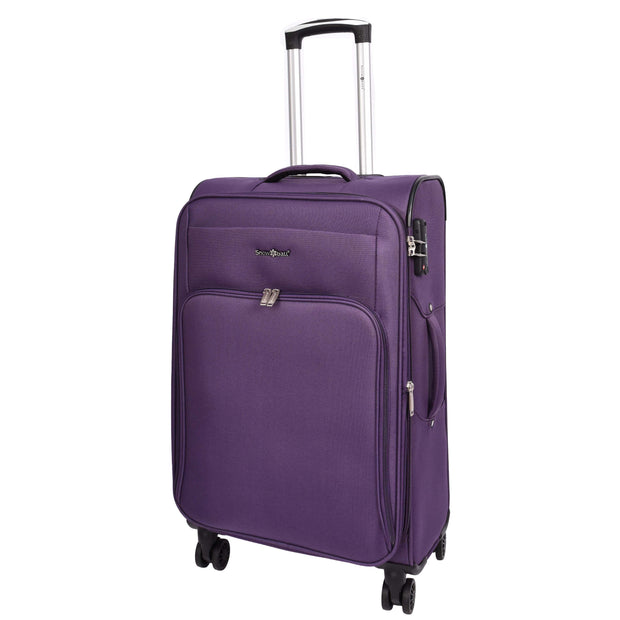 Ultra Lightweight Suitcases Expandable Soft 8 Wheel Luggage Travel Bags Cuba Purple medium-1