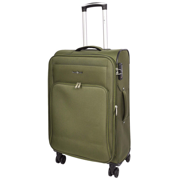 Ultra Lightweight Suitcases Expandable Soft 8 Wheel Luggage Travel Bags Cuba Khaki medium-1