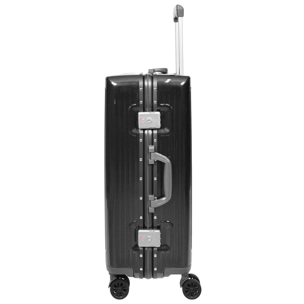 Hard side Spinner Luggage 8 Wheels Dual TSA Latch Metal Frame Suitcases Metatron Black medium-2