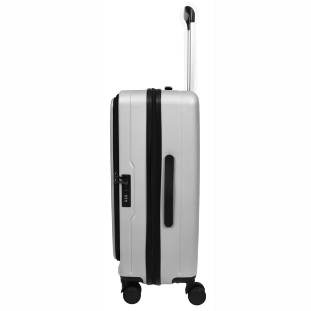 8 Wheel Luggage Expandable ABS Hard side TSA Lock Suitcases Travel Bags Voyager Silver medium-3