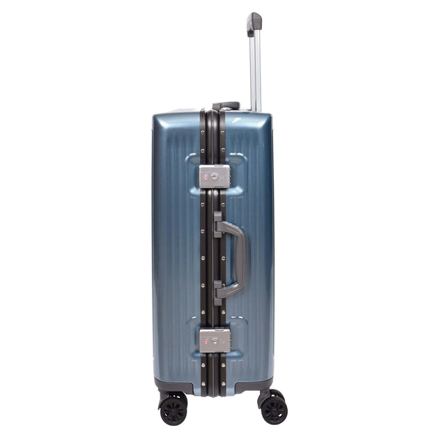 Hard side Spinner Luggage 8 Wheels Dual TSA Latch Metal Frame Suitcases Metatron Blue medium-2