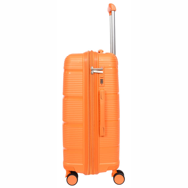 Expandable Hard Shell Luggage PP 8 Wheels Suitcases TSA Lock Travel Bags Titan Orange medium-2