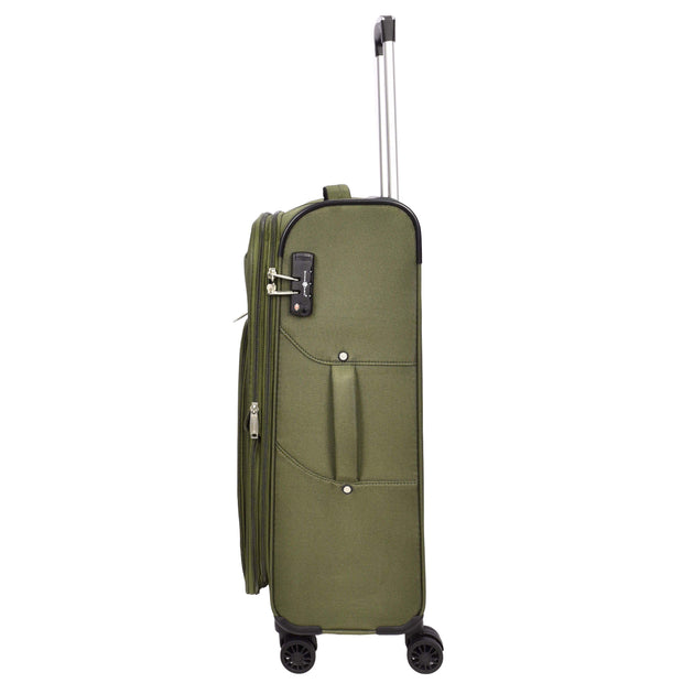 Ultra Lightweight Suitcases Expandable Soft 8 Wheel Luggage Travel Bags Cuba Khaki medium-3