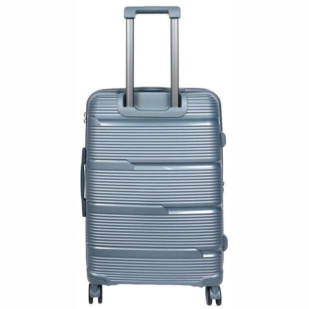 Expandable Hard Shell Luggage PP 8 Wheels Suitcases TSA Lock Travel Bags Titan Blue medium-3