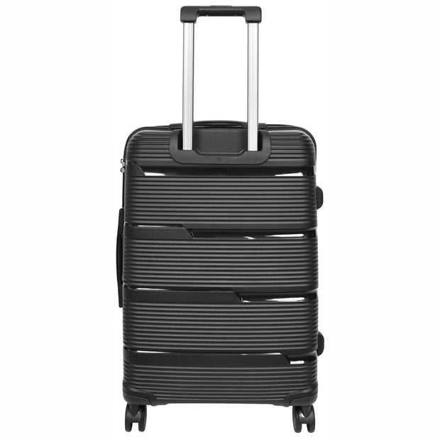 Expandable Hard Shell Luggage PP 8 Wheels Suitcases TSA Lock Travel Bags Titan Black medium-2