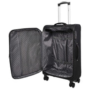 Ultra Lightweight Suitcases Expandable Soft 8 Wheel Luggage Travel Bags Cuba Black cabin-3