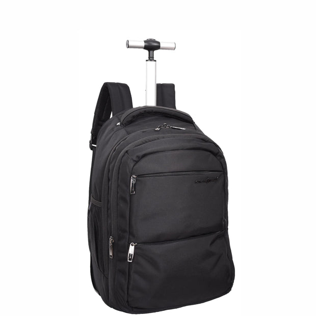 Rolling Backpack for Travel Cabin Size Multi-use Rucksack Laptop Bag Black A214