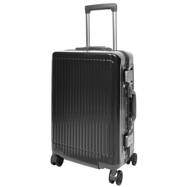 Hard side Spinner Luggage 8 Wheels Dual TSA Latch Metal Frame Suitcases Metatron Black small-1