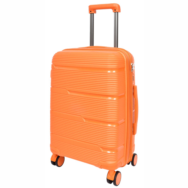 Expandable Hard Shell Luggage PP 8 Wheels Suitcases TSA Lock Travel Bags Titan Orange small-1