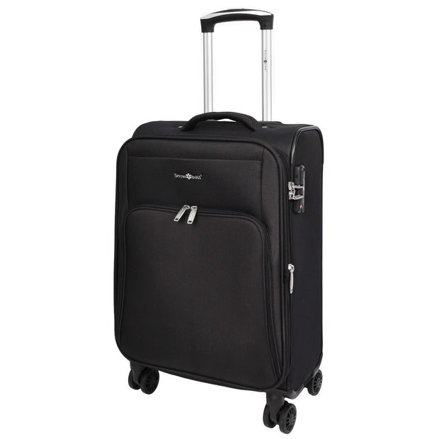 Ultra Lightweight Suitcases Expandable Soft 8 Wheel Luggage Travel Bags Cuba Black cabin-1