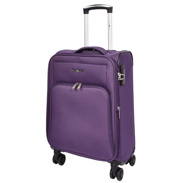 Ultra Lightweight Suitcases Expandable Soft 8 Wheel Luggage Travel Bags Cuba Purple cabin-1