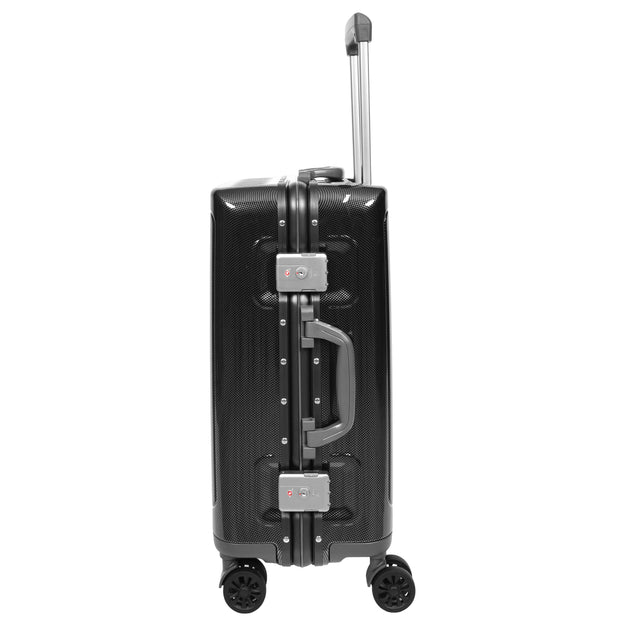 Hard side Spinner Luggage 8 Wheels Dual TSA Latch Metal Frame Suitcases Metatron Black small-2