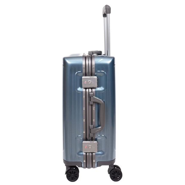 Hard side Spinner Luggage 8 Wheels Dual TSA Latch Metal Frame Suitcases Metatron Blue small-2