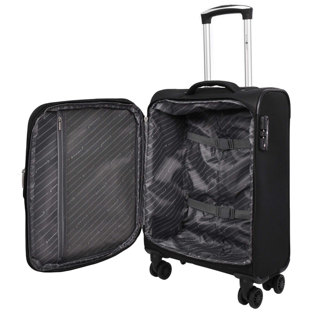 Ultra Lightweight Suitcases Expandable Soft 8 Wheel Luggage Travel Bags Cuba Black medium-4