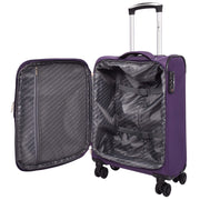 Ultra Lightweight Suitcases Expandable Soft 8 Wheel Luggage Travel Bags Cuba Purple cabin-3