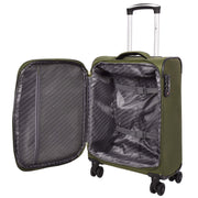 Ultra Lightweight Suitcases Expandable Soft 8 Wheel Luggage Travel Bags Cuba Khaki cabin-3