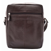 Mens Real Leather Shoulder Bag Cross Body Flight Pouch A155 Brown