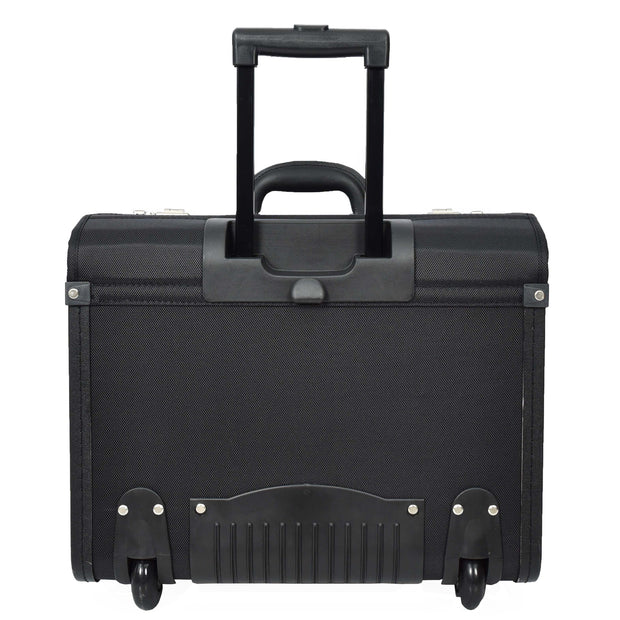 Rolling Pilot Case Professional Wheeled Briefcase Black Ballistic Nylon Cabin Size Business Travel Bag Airman